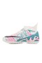 Unisex White Turquoise Patterned Astroturf Football Shoes - 3