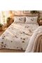Turkish Style King Size Flat Bedsheet Set, 3 Pieces, 260 x 240 cm, 1 Flat Sheet and 2 Pillowcases (Cream with Lavender Purple)