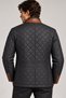 Men's Navy Blue Tan Detailed Quilted Genuine Leather Jacket - 2
