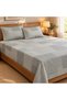 Turkish Style King Size Flat Bedsheet Set, 3 Pieces, 260 x 240 cm, 1 Flat Sheet and 2 Pillowcases (Silver Grey) - 3