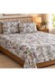 Turkish Style King Size Flat Bedsheet Set, 3 Pieces, 260 x 240 cm, 1 Flat Sheet and 2 Pillowcases (Cream with Mauve) - 3