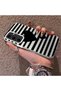Samsung Galaxy S24 Fe Compatible Striped Black Case, Shockproof Silicone, Stylish