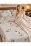 Turkish Style King Size Flat Bedsheet Set, 3 Pieces, 260 x 240 cm, 1 Flat Sheet and 2 Pillowcases (Light Grey with Cream) - 8