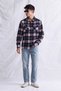 Men's Navy Blue Double Pocket Regular Fit Shirt