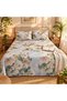 Turkish Style King Size Flat Bedsheet Set, 3 Pieces, 260 x 240 cm, 1 Flat Sheet and 2 Pillowcases (Silver Grey with Peach)