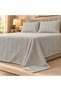 Turkish Style King Size Flat Bedsheet Set, 3 Pieces, 260 x 240 cm, 1 Flat Sheet and 2 Pillowcases (Light Grey and Taupe.) - 2