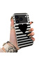 iPhone 17 Pro Compatible Striped Black Case, Shockproof Silicone, Stylish - 2