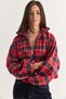 Women's Plaid Patterned Stone Detailed Lined High Collar Zippered Bomber Jacket Dc261012 60286766 - 3