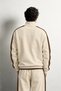 Men's Oversized Tracksuit Set with Stripe Detail and Half Zipper - 4