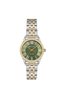 Milano Gold Silver Color Metal Band Green Dial Roman Numeral Women's Wristwatch - 2