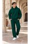 Men's Basic Hooded Tracksuit Set - Draped Comfortable Fit Sweatshirt with Kangaroo Pockets and Sweatpants Combination Set