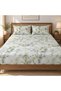 Turkish Style King Size Flat Bedsheet Set, 3 Pieces, 260 x 240 cm, 1 Flat Sheet and 2 Pillowcases (White with Lime Green) - 3