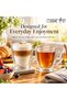 150ml V-Shaped Double Wall Borosilicate Glass Cups, Set of 2, Clear - 2