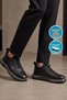 Rubber Sole Black-Smoked Genuine Leather Sneaker Men's Casual Shoes Hz2844-8225 - 3