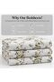 Turkish Style King Size Flat Bedsheet Set, 3 Pieces, 260 x 240 cm, 1 Flat Sheet and 2 Pillowcases (Ivory with Mustard Gold) - 5