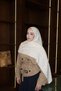 Square Geometric Patterned Jacquard Shawl - 3
