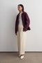 Soft Scuba Zippered Cardigan Plum - 5