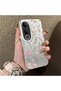 Vivo V50 Lite 4G/5G Compatible Pink Branch Flower Case, Shockproof Silicone, Stylish