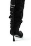 Hazel Black Suede Bellows Pointed Toe Low Thin Heeled Women's Boots - 6