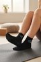Unisex Black Non-Slip Silicone Sole Football Socks Pilates Yoga Training Socks - 2