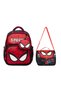 Set of 2 Spider Themed Boys' Nursery Kindergarten Bags and Lunch Box with Small Wallet as a Gift.