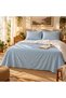 Turkish Style King Size Flat Bedsheet Set, 3 Pieces, 260 x 240 cm, 1 Flat Sheet and 2 Pillowcases (Sky Blue.)