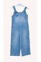 Girls Solid Denim Overalls with Pockets