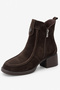 Karin Women's Genuine Leather Casual Boots - Brown Suede - 4