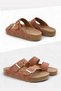 Women's Tan Nubuck Double Buckle Orthopedic Balcony Garden Beach Pool Slippers - 3