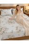 Turkish Style King Size Flat Bedsheet Set, 3 Pieces, 260 x 240 cm, 1 Flat Sheet and 2 Pillowcases (Ice Blue) - 8