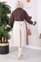 Premium Double-Breasted Collar Long Trench Coat Brown - 5