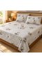Turkish Style King Size Flat Bedsheet Set, 3 Pieces, 260 x 240 cm, 1 Flat Sheet and 2 Pillowcases (Light Grey with Cream) - 4
