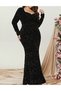 Rochie lunga, Negru - 4