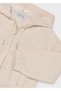 Girl's Hooded Zippered Jacket Beige 4423 - 3