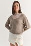 Women's Mink 2-Piece Lace Blouse and V-Neck Oversize Knitwear Sweater Set Tk261156 60286726