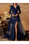Rochie lunga, Bleumarin