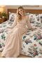 Turkish Style King Size Flat Bedsheet Set, 3 Pieces, 260 x 240 cm, 1 Flat Sheet and 2 Pillowcases (Ivory with Dusty Pink) - 8