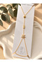 Sea Themed Stone Shahmeran Bracelet |   Elegant Hand Chain Bracelet with Fish Bone - Starfish - Seashell Figures - 3