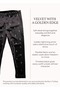 Gold gilded printed velvet black winter leggings for girls - 4