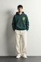 Men's Kangaroo Pocket Amsterdam Printed Embossed Hooded Oversize Sweatshirt - 4