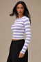 Women's Crew Neck Striped Blouse - 2