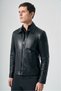 Black Berber Collar Standard Fit 100% Lambskin Coat 1038265151 - 3