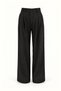 Buttoned Pleated Black Palazzo Trousers