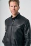 Black Stand Collar Standard Fit 100% Lambskin Coat 1038265154 - 5