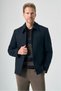 Navy Blue Berber Collar Cashmere Slim Fit Flexible Coat 1007265121 - 2