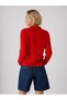 Women's Polo Collar Buttoned Textured Knitwear Sweater 12545 - 3