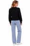 New Season Women's Openwork Diamond Patterned Crew Neck Long Sleeve Short Knitwear Sweater - 3