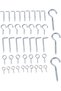 Screws Eye & Screws Hook Kit-67 Piece-Durable L Shaped Closed Loop Hook Set with Threaded Ends -for