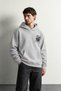 Men's Kangaroo Pocket Amsterdam Printed Embossed Hooded Oversize Sweatshirt - 3