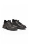 Rubber Sole Lace-Up Sneaker Black Genuine Leather Men's Casual Shoes Hz2581-6003 - 4